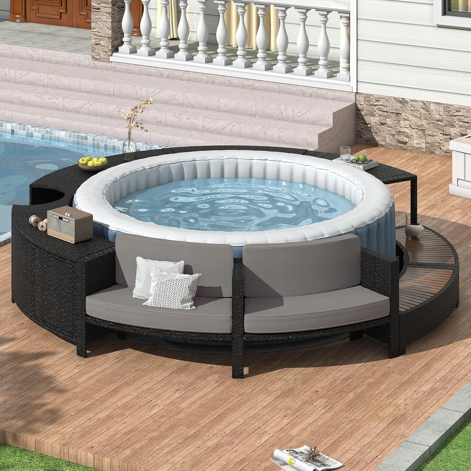 Outdoor Furniture With Storage For Cushions - Ensemble de canapés de patio en