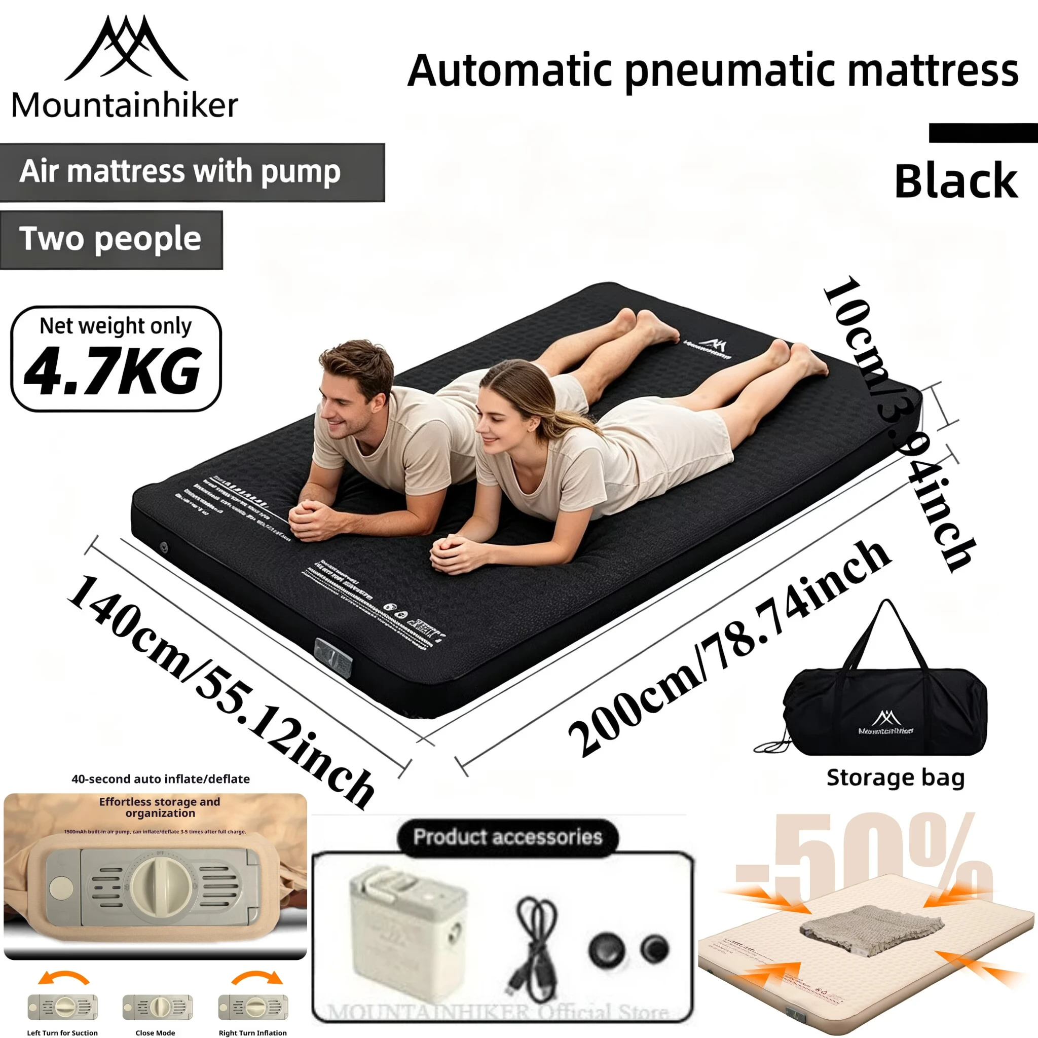 Outdoor Daybed Sofa - Matelas Gonflable MOUNTAINHIKER, Lit de Camping,