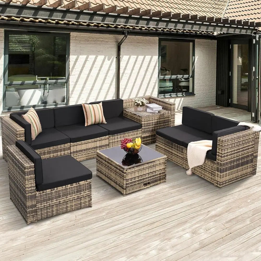 Outdoor Furniture With Storage For Cushions - Ensemble de meubles de patio en