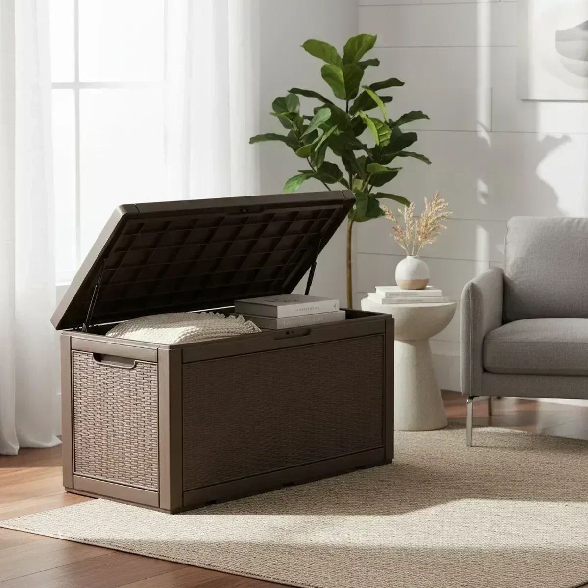 Outdoor Furniture With Storage For Cushions - Grand banc de rangement extérieur imperméable