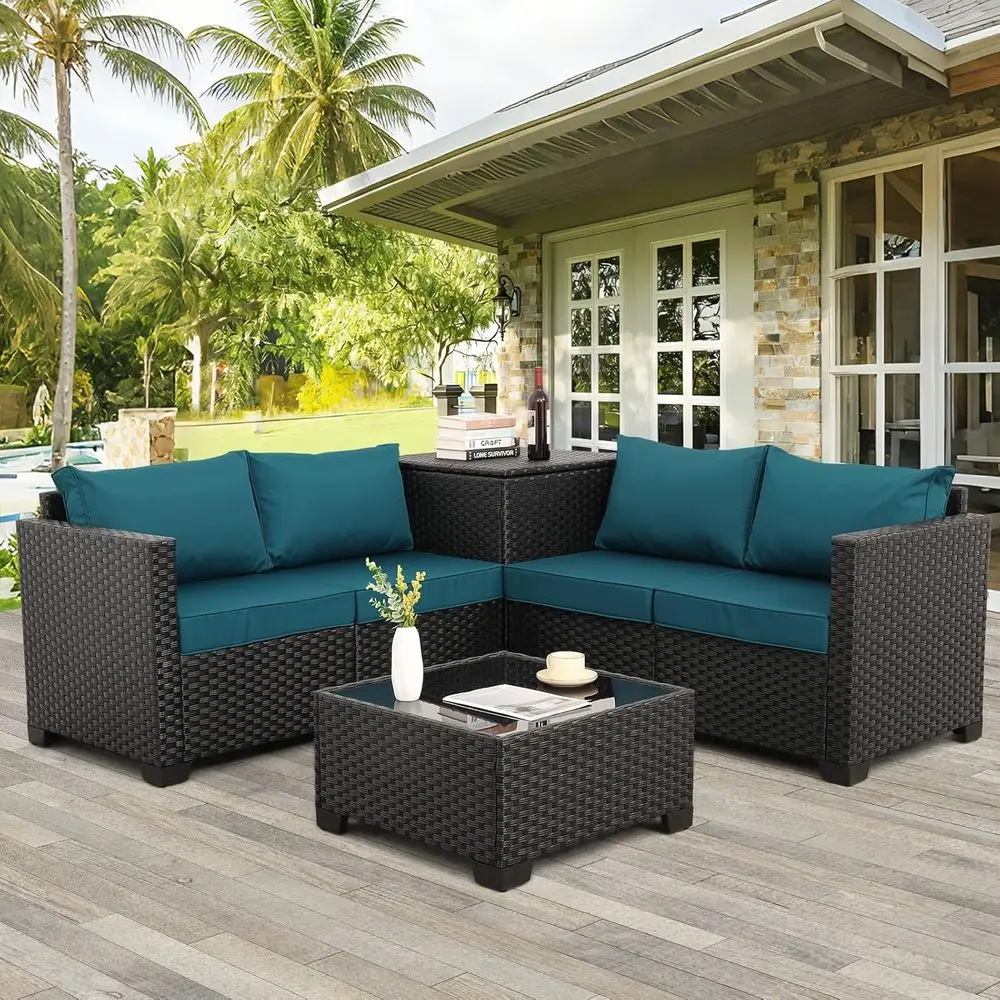 Outdoor Furniture With Storage For Cushions - Ensemble de meubles de patio extérieur
