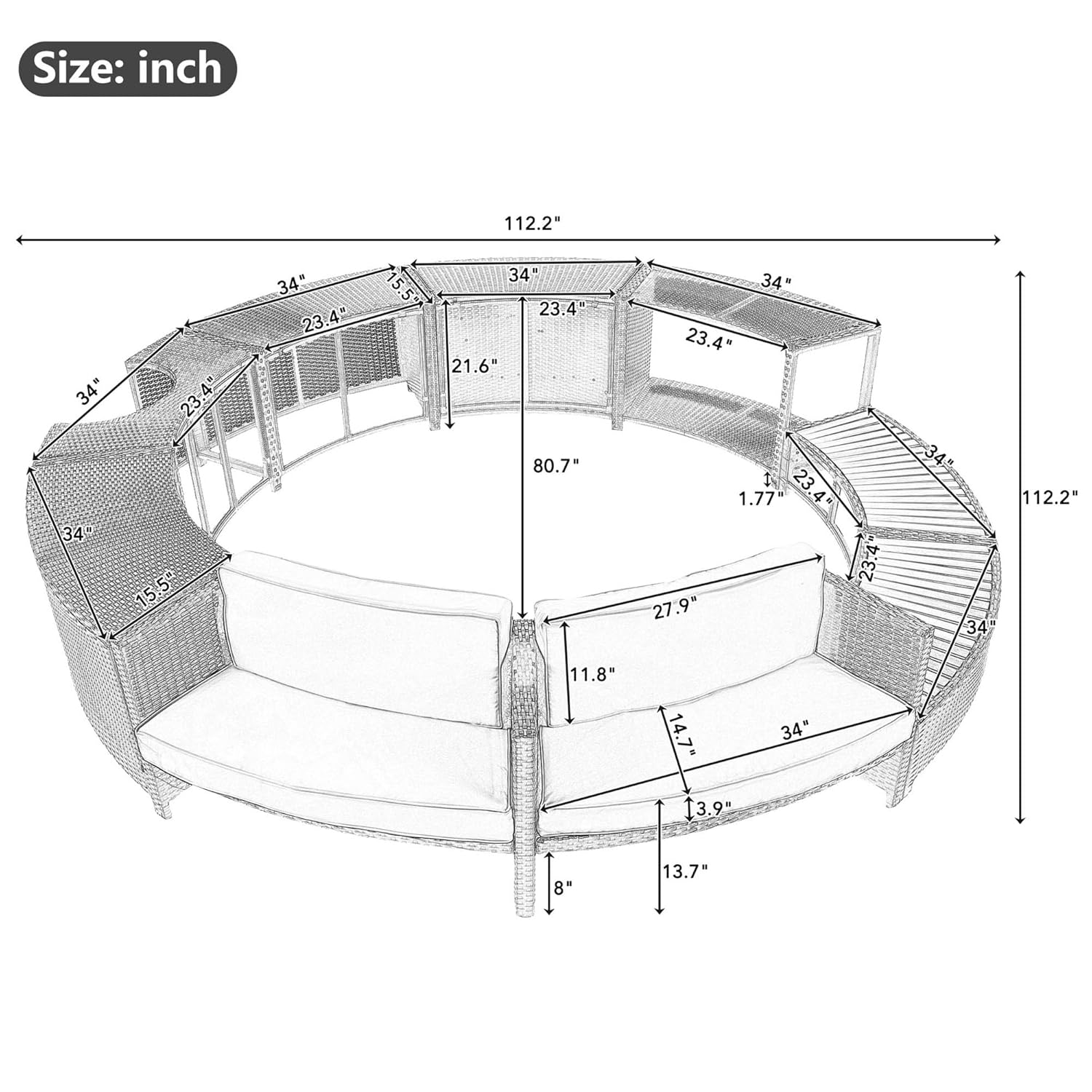 Ensemble de canapés de patio e - Outdoor Furniture With Storage For Cushions avis et prix