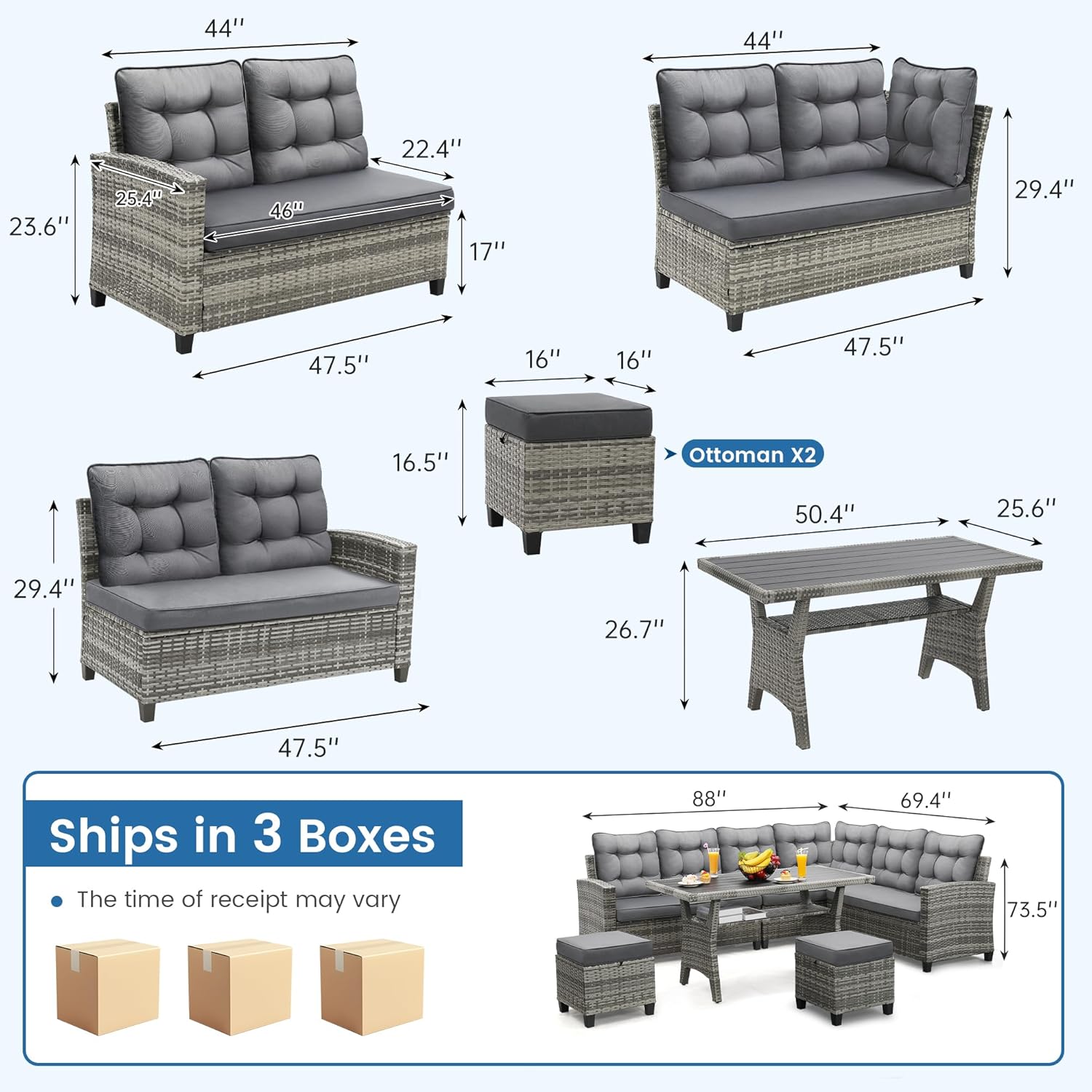 Ensemble de meubles de patio 6 - Outdoor Furniture Bali avis et prix