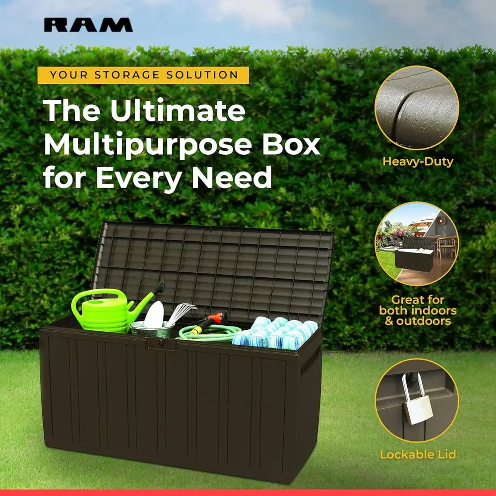 Bac de rangement extérieur bru - Outdoor Furniture With Storage For Cushions avis et prix