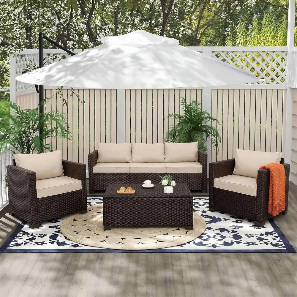 Ensemble de meubles de patio d - Outdoor Furniture With Storage For Cushions avis et prix