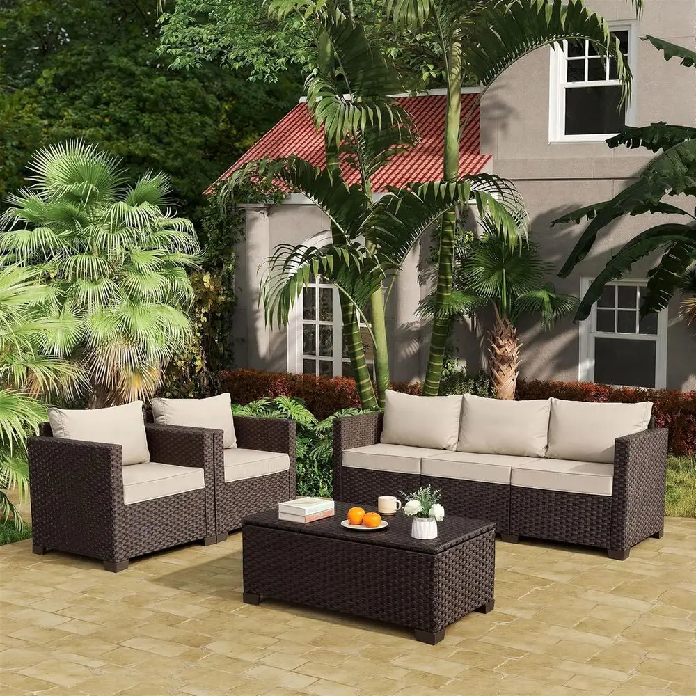 Ensemble de meubles de patio d - Outdoor Furniture With Storage For Cushions avis et prix