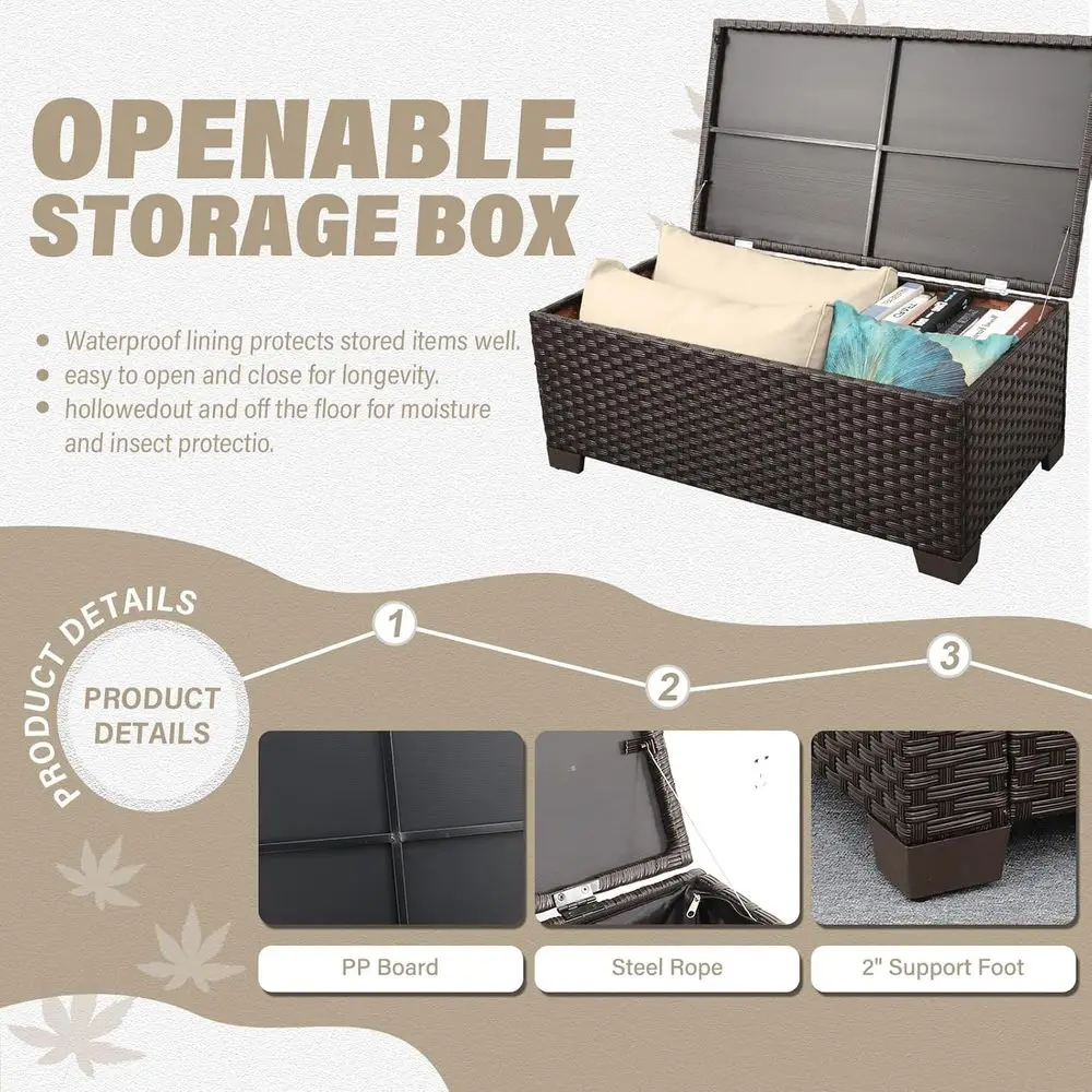 Ensemble de meubles de patio d - Outdoor Furniture With Storage For Cushions avis et prix