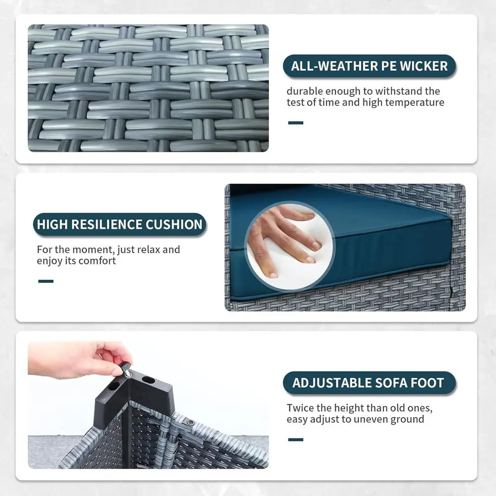 Ensemble de meubles de patio e - Outdoor Furniture With Storage For Cushions avis et prix