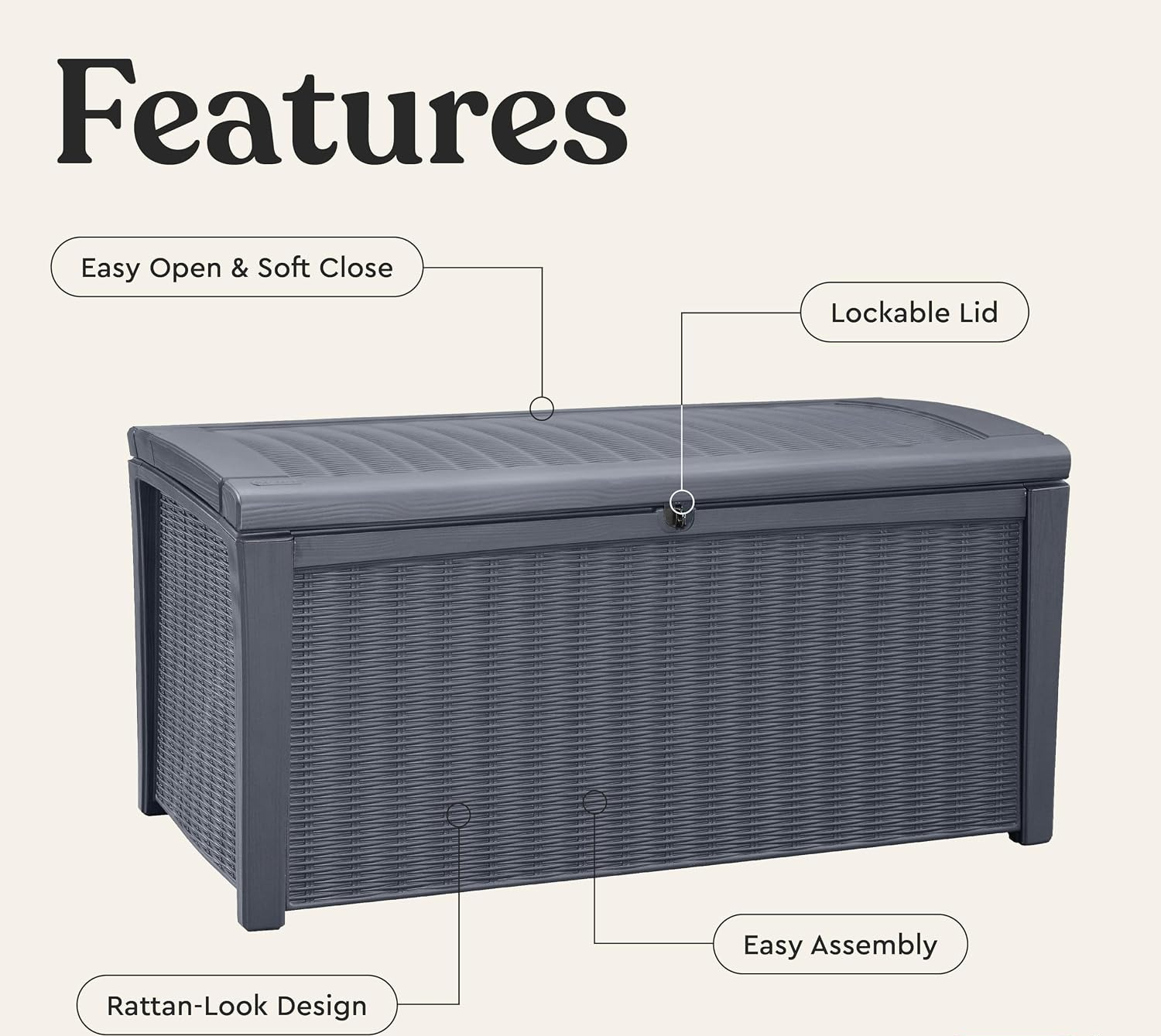 Bac de rangement extérieur 110 - Outdoor Furniture Resin avis et prix