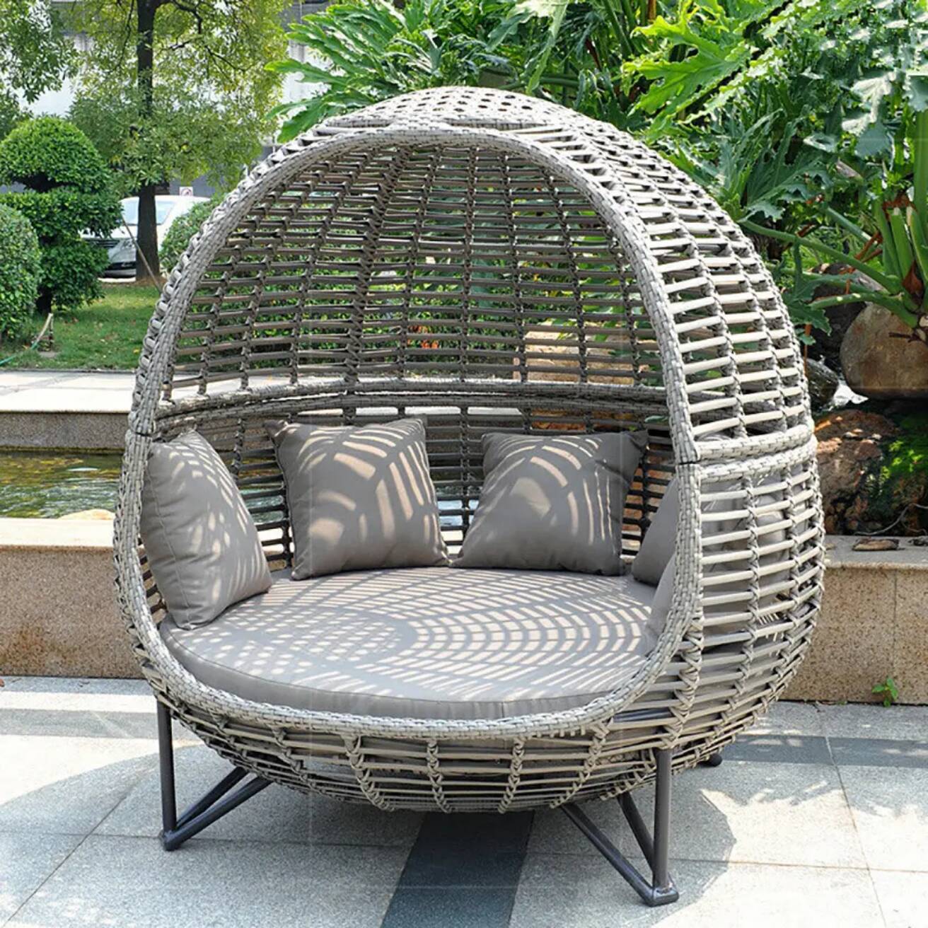 Lit de repos nordique pour pat - Outdoor Daybed Furniture avis et prix