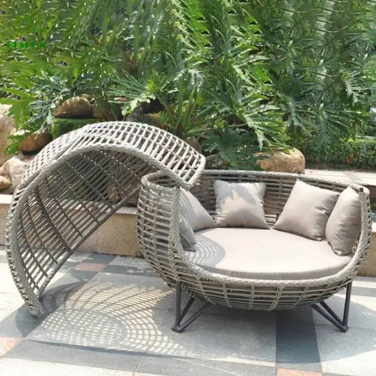 Lit de repos nordique pour pat - Outdoor Daybed Furniture avis et prix