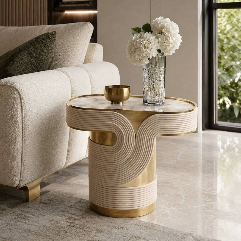 Tables Basses Ovales Dorées de - Outdoor Furniture In Dubai avis et prix