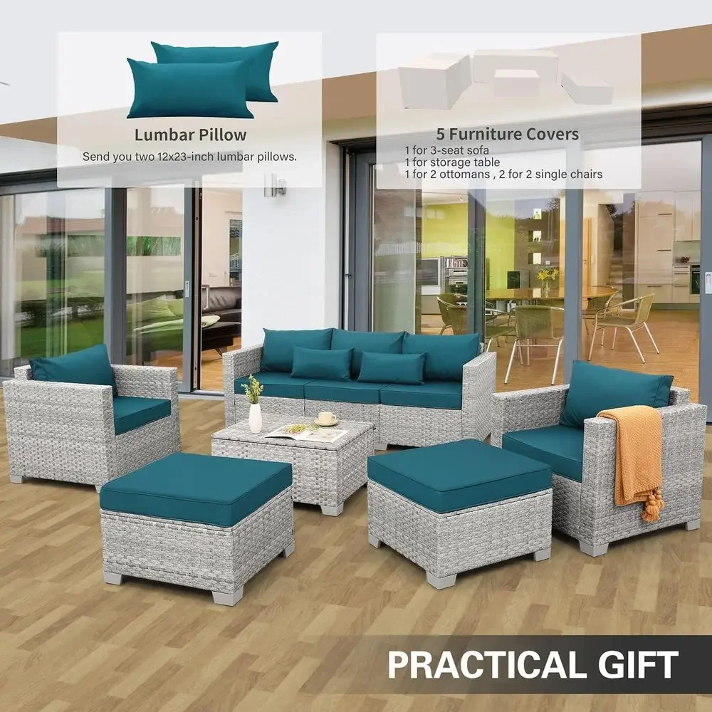 Ensemble de meubles de patio d - Outdoor Furniture With Storage For Cushions avis et prix