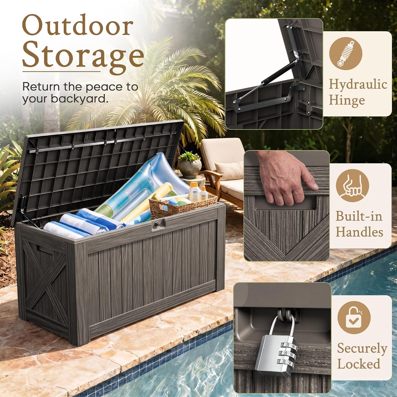 Banc de rangement extérieur de - Outdoor Furniture Resin avis et prix