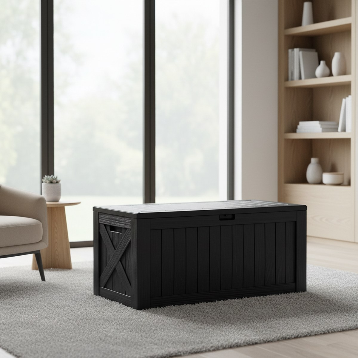 Grand coffre de rangement exté - Outdoor Furniture Resin avis et prix
