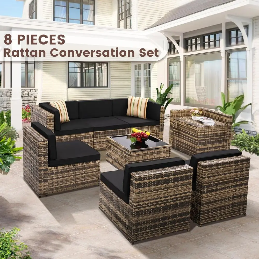 Ensemble de meubles de patio e - Outdoor Furniture With Storage For Cushions avis et prix