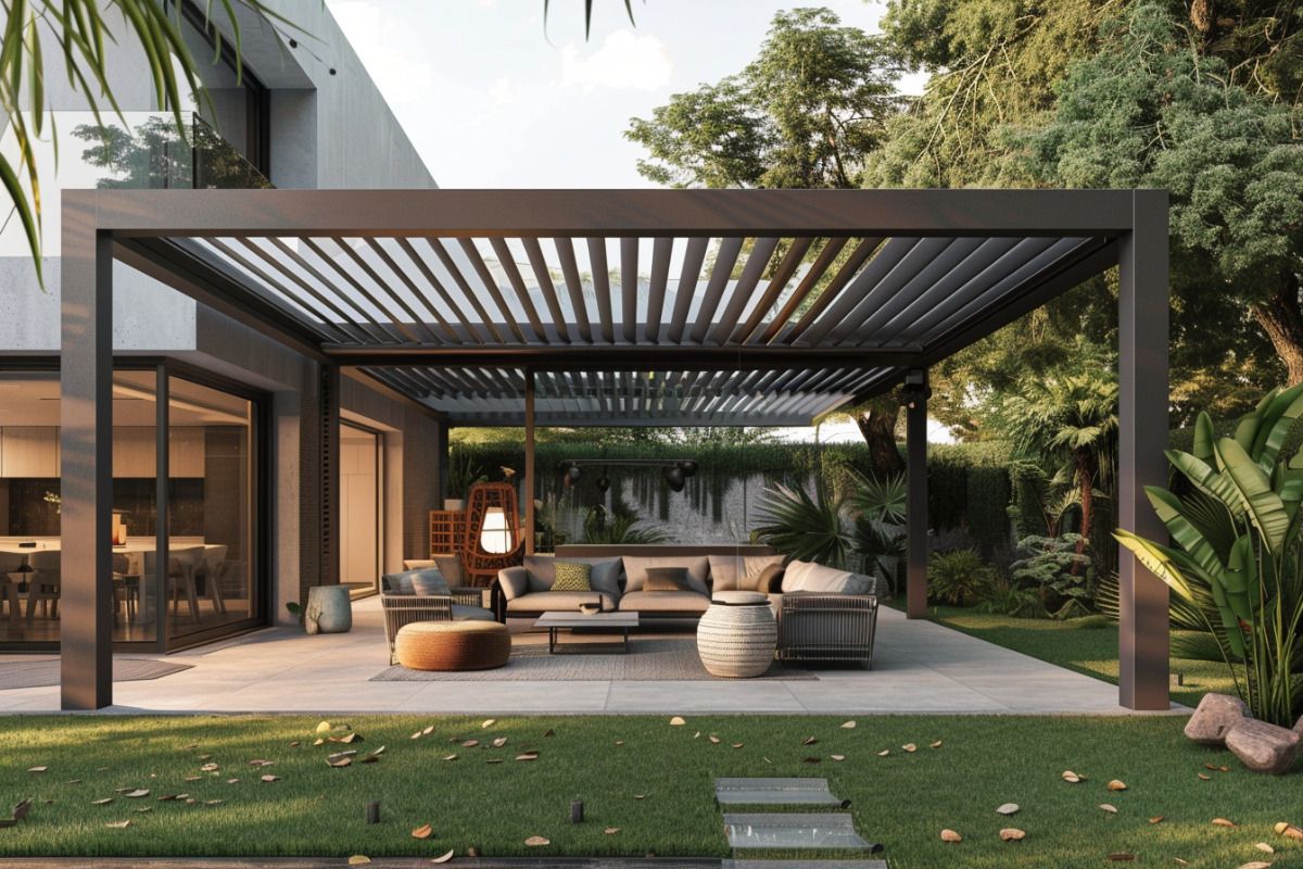 Pergola rectangulaire en allia - Outdoor Furniture For Pool avis et prix