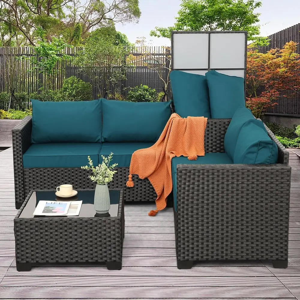 Ensemble de meubles de patio e - Outdoor Furniture With Storage For Cushions avis et prix