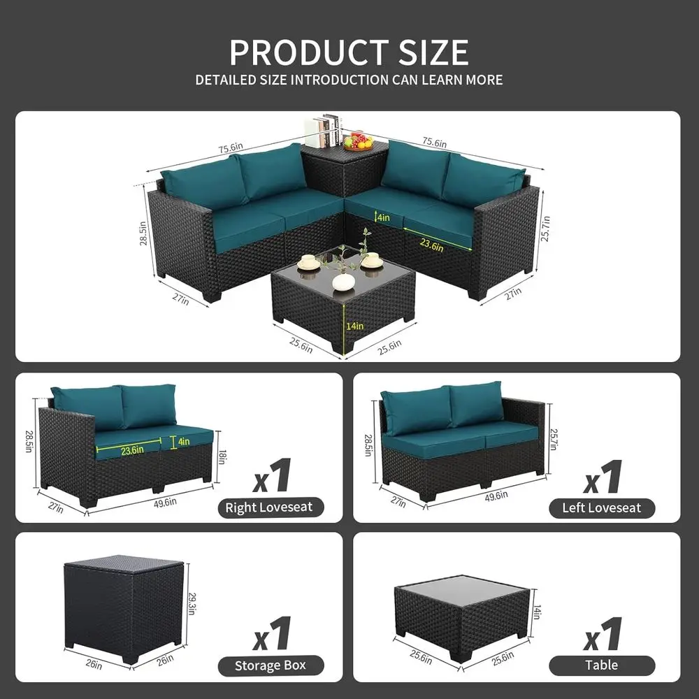 Ensemble de meubles de patio e - Outdoor Furniture With Storage For Cushions avis et prix