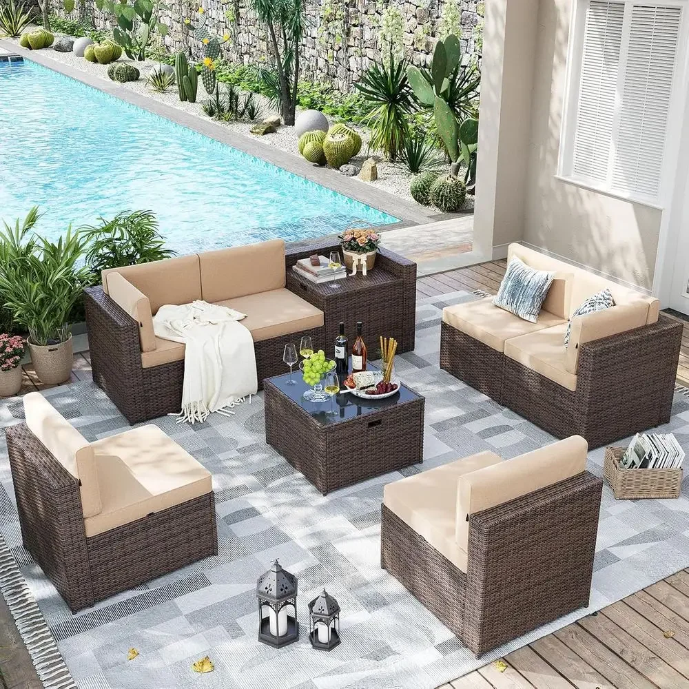 Ensemble de meubles d'extérieu - Outdoor Furniture With Storage For Cushions avis et prix