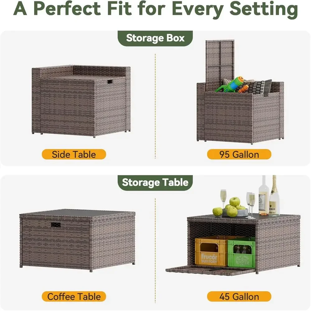 Ensemble de meubles d'extérieu - Outdoor Furniture With Storage For Cushions avis et prix