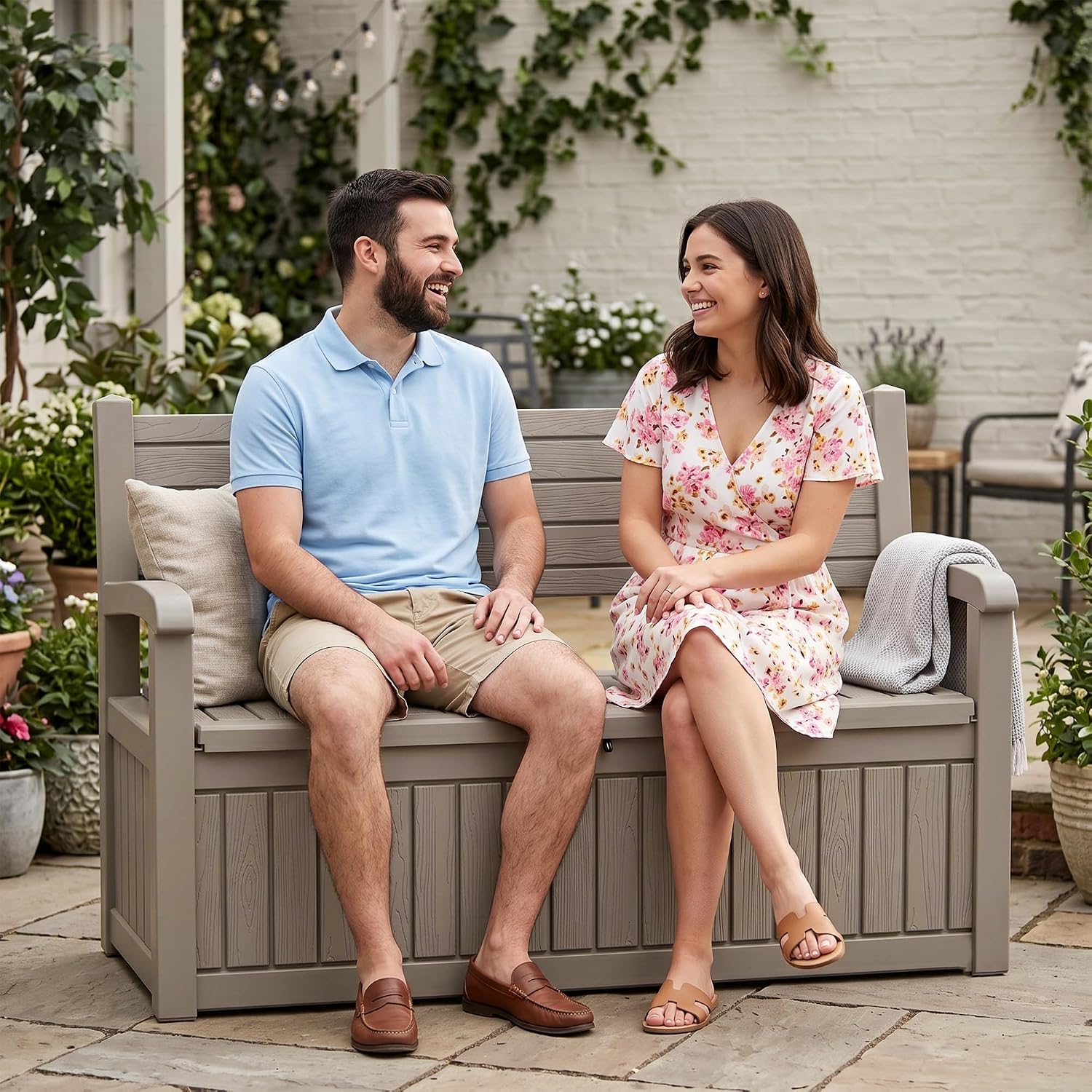 Banc de rangement extérieur 10 - Outdoor Furniture Resin avis et prix