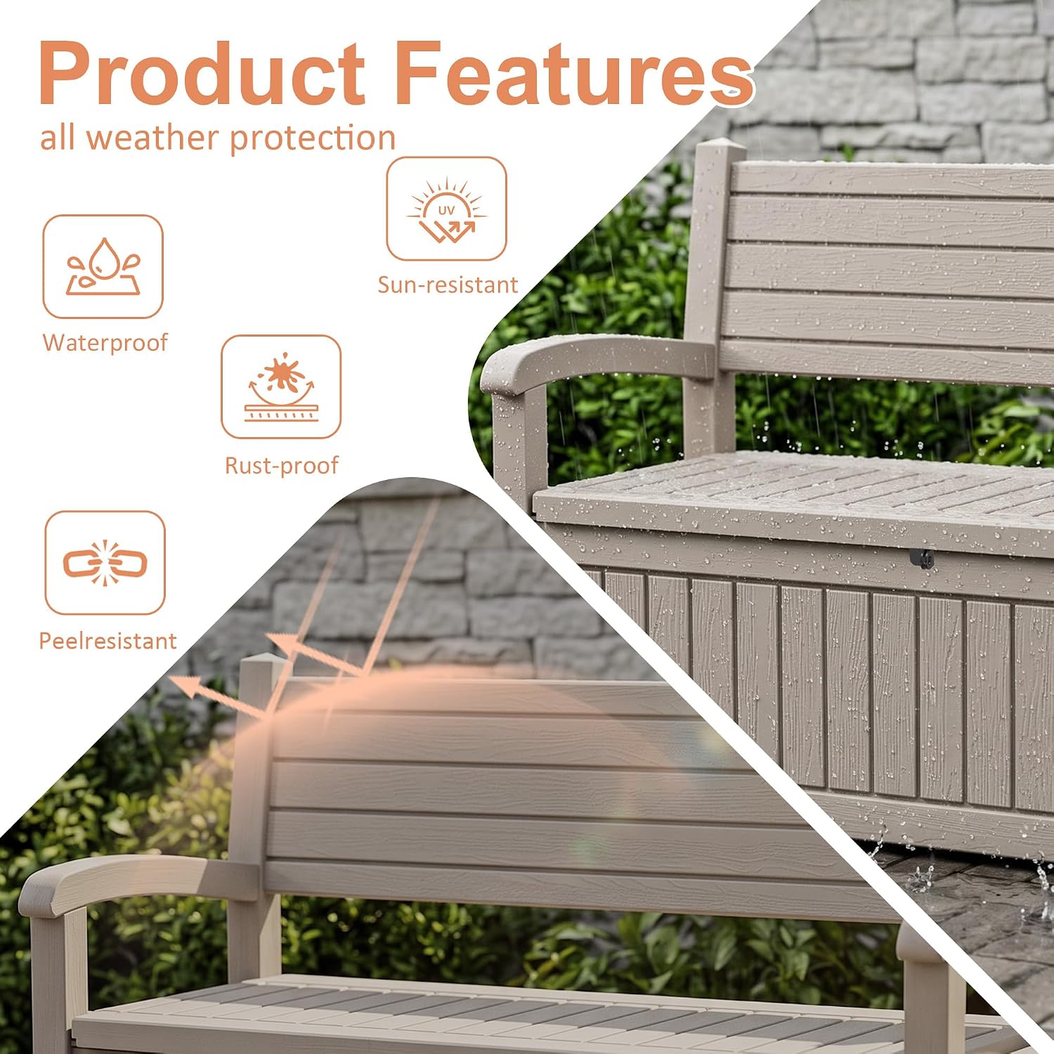 Banc de rangement extérieur 10 - Outdoor Furniture Resin avis et prix